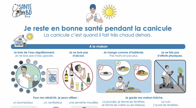 Fiche FALC expliquant comment se protéger en cas de canicule