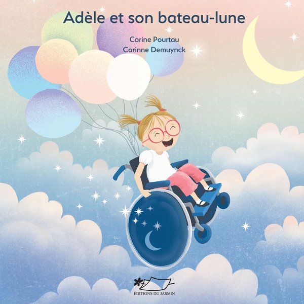 Couverture du livre Adèle et son bateau-lune de Corine Pourtau