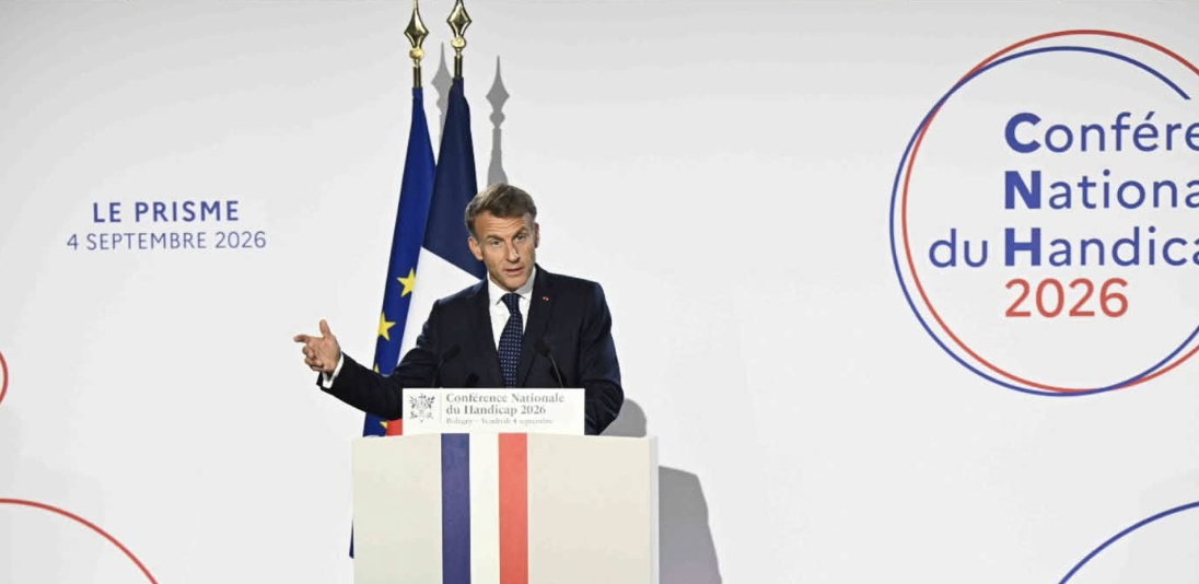 Le président Emmanuel Macron durant son discours lors de la CNH 2026
